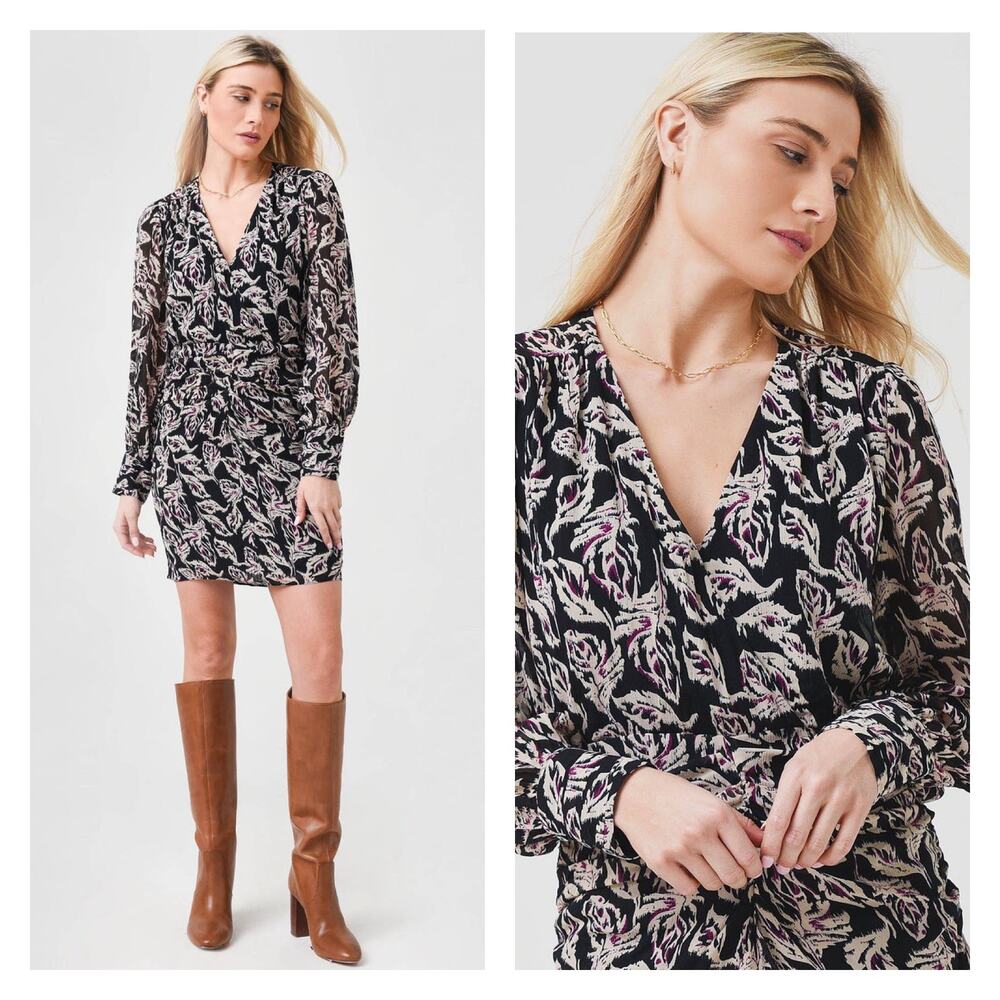 BA&SH Gizelle Mini Dress Noir Size 8 US